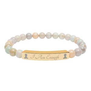I Am Enough Bracelet Natural Stone Stretch Bar Bracelet